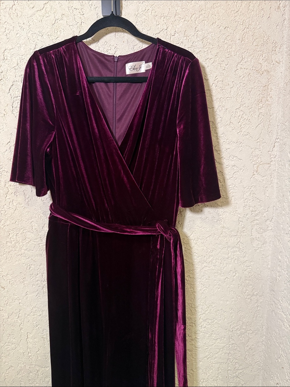 Eliza J Burgundy Velvet Jumpsuit Size 18